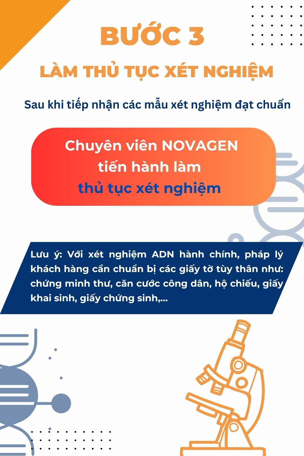 Làm thủ tục xét nghiệm ADN - Quy trình xét nghiệm ADN tại NOVAGEN 