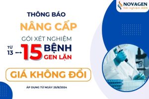 NOVAGEN NÂNG CẤP GÓI XÉT NGHIỆM BỆNH DI TRUYỀN GEN LẶN LÊN 15 BỆNH – GIÁ KHÔNG ĐỔI