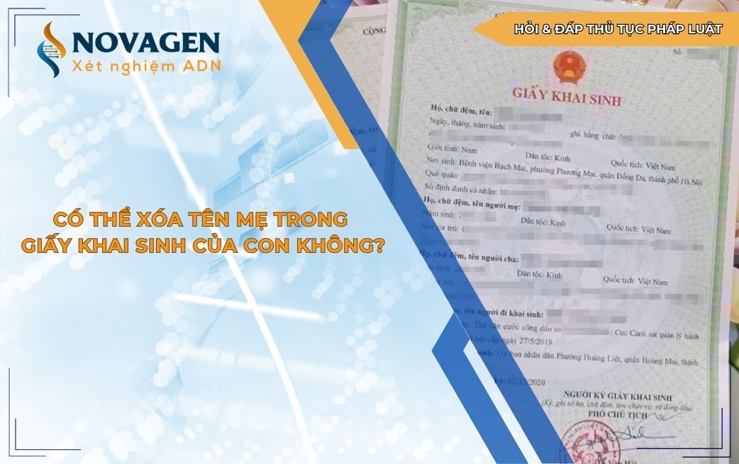 Có thể xóa tên mẹ trong giấy khai sinh của con không?