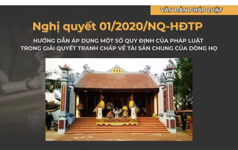 Nghị quyết 01/2020/NQ-HĐTP giải quyết tranh chấp về tài sản chung của dòng họ
