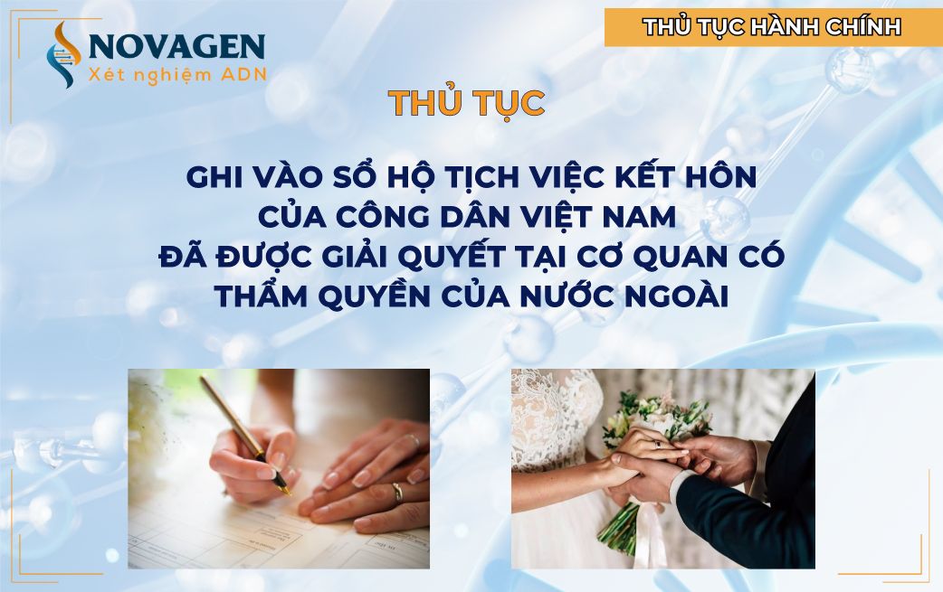 Thủ tục ghi vào sổ hộ tịch việc kết hôn của công dân Việt Nam đã được giải quyết tại cơ quan có thẩm quyền của nước ngoài