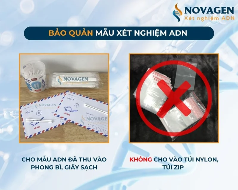Mẫu xét nghiệm ADN cần được bảo quản đính cách để tránh sai lệch kết quả